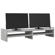 Vidaxl monitorstandaard 100x27x20 cm bewerkt hout betongrijs - afbeelding 3