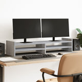 Vidaxl monitorstandaard 100x27x20 cm bewerkt hout grijs sonoma eiken - afbeelding 1