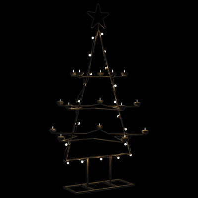 Vidaxl kerstdecoratie kerstboom 105 cm metaal zwart