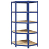 Vidaxl hoekrek 5-laags staal en bewerkt hout blauw