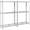 Vidaxl 2-laags bandenrekken 2st 110x40x180cm staal bewerkt hout zilver