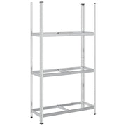 Vidaxl bandenrek 3-laags 110x40x200 cm staal zilverkleurig - afbeelding 2