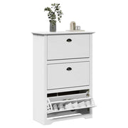 Vidaxl schoenenrek bodo 80x35x118 cm wit - afbeelding 1
