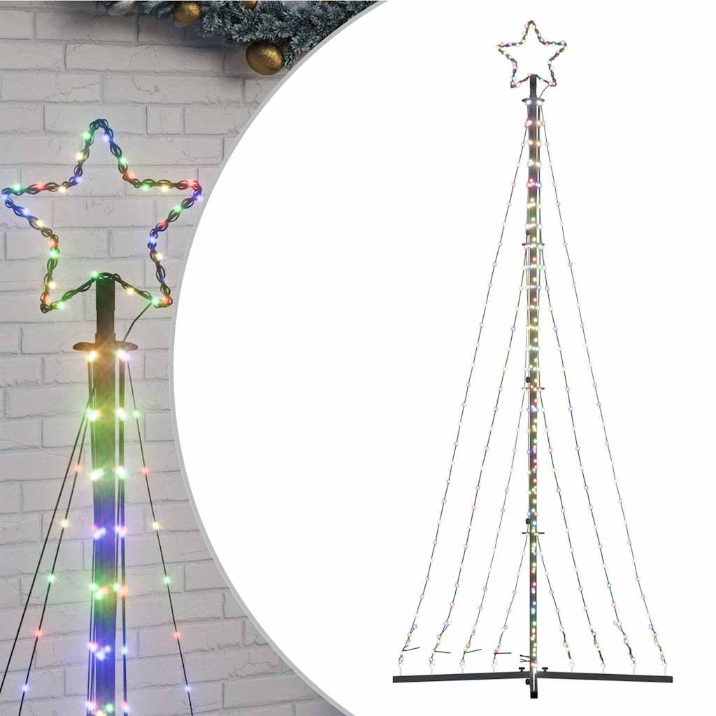 Vidaxl led-kerstboom 447 leds kleurrijk 249 cm