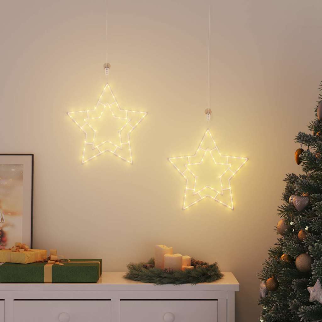 Vidaxl kerstverlichting ster silhouet 2 st 50 leds warm wit