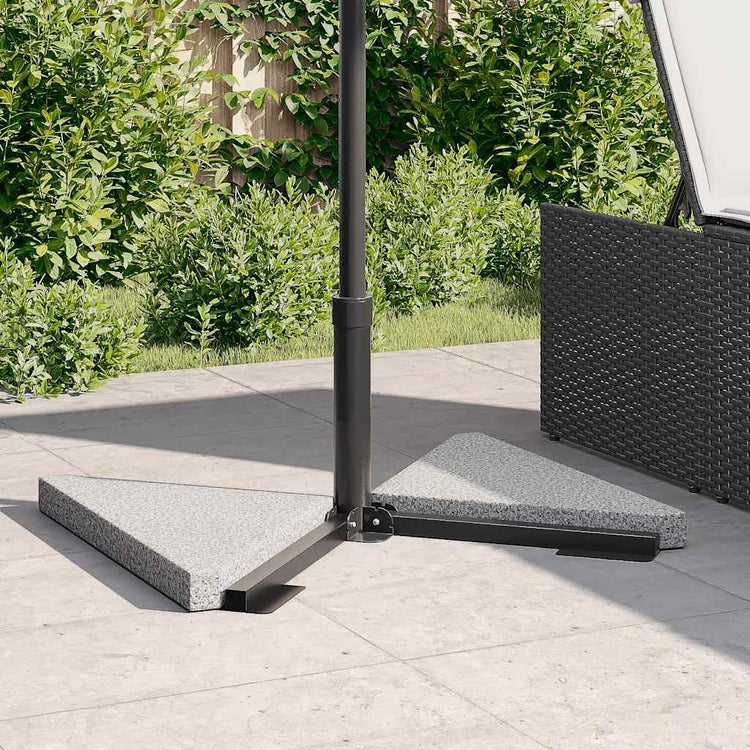 Vidaxl paraplu-gewichtsschijven 2 stuks grijs graniet driehoekig 14 kg