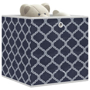 Vidaxl opbergboxen 10 st inklapbaar 32x32x32 cm ongeweven stof blauw - afbeelding 1