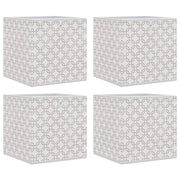 Vidaxl opbergboxen 4 st inklapbaar 32x32x32 cm ongeweven stof crème - afbeelding 2