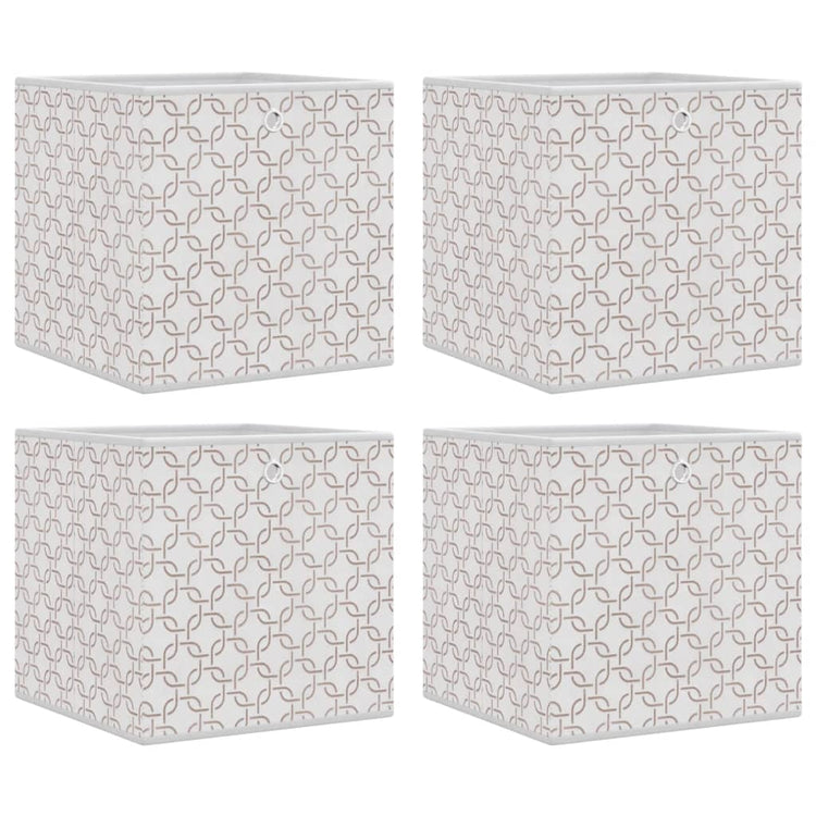 Vidaxl opbergboxen 4 st inklapbaar 32x32x32 cm ongeweven stof crème