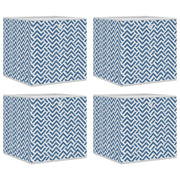 Vidaxl opbergboxen 4 st inklapbaar 32x32x32 cm ongeweven stof blauw - afbeelding 2