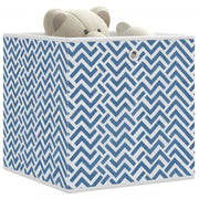 Vidaxl opbergboxen 4 st inklapbaar 32x32x32 cm ongeweven stof blauw - afbeelding 1