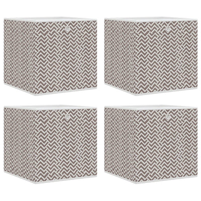 Vidaxl opbergboxen 4 st inklapbaar 32x32x32 cm ongeweven stof bruin