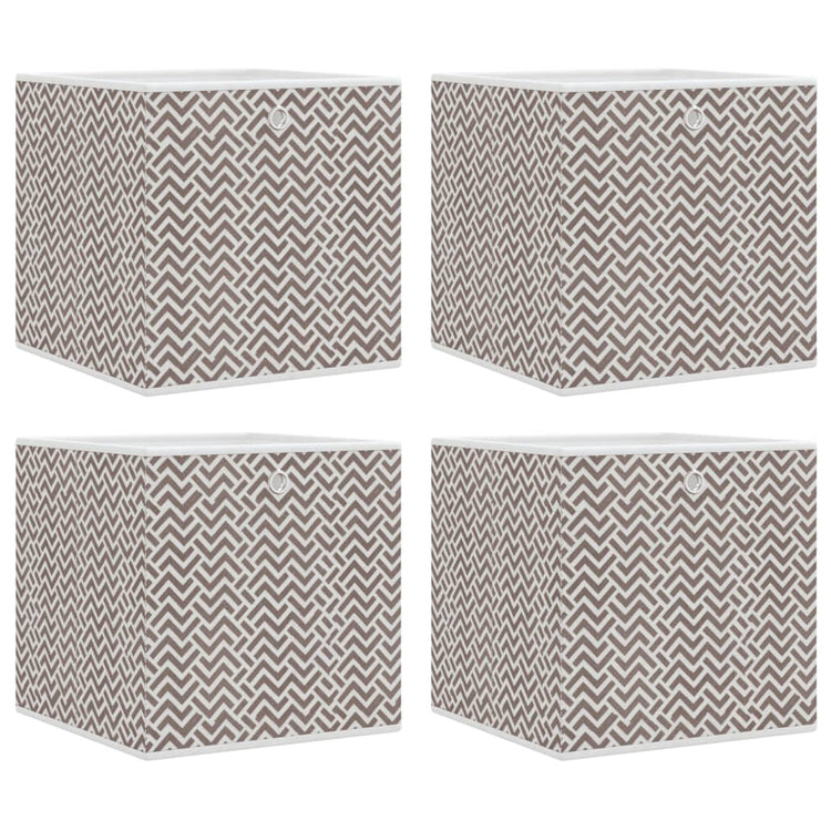 Vidaxl opbergboxen 4 st inklapbaar 32x32x32 cm ongeweven stof bruin