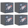 Vidaxl opbergboxen 4 st inklapbaar 32x32x32 cm ongeweven stof grijs