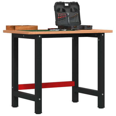 Vidaxl werkbank rechthoekig 100x60x81,5 cm massief beukenhout