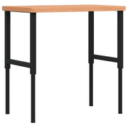 Vidaxl werkbank rechthoekig 100x60x(73-99,5) cm massief beukenhout - afbeelding 2