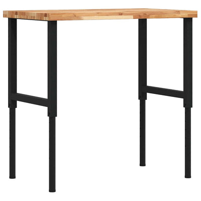 Vidaxl werkbank rechthoekig 100x60x(73-99,5) cm massief acaciahout