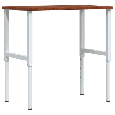 Vidaxl werkbank rechthoek 100x60x(71,5-98) cm eikenhout donkerbruin