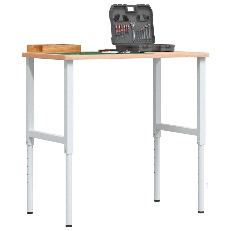 Vidaxl werkbank rechthoekig 100x60x(71,5-98) cm massief beukenhout