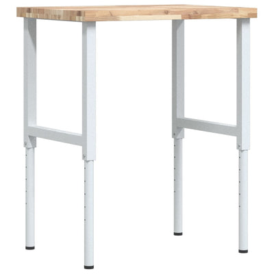 Vidaxl werkbank rechthoekig 80x60x(73-99,5) cm massief acaciahout