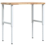 Vidaxl werkbank rechthoekig 100x60x(73-99,5) cm massief acaciahout - afbeelding 2