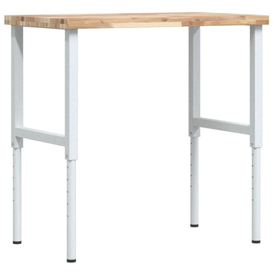 Vidaxl werkbank rechthoekig 100x60x(73-99,5) cm massief acaciahout
