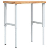 Vidaxl werkbank rechthoekig 80x60x(73-99,5) cm massief acaciahout - afbeelding 2