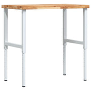 Vidaxl werkbank rechthoekig 100x60x(73-99,5) cm massief acaciahout - afbeelding 2