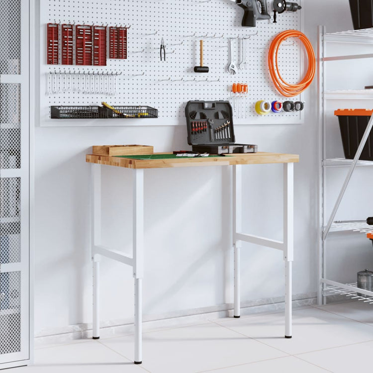 Vidaxl werkbank rechthoekig 100x60x(73-99,5) cm massief acaciahout