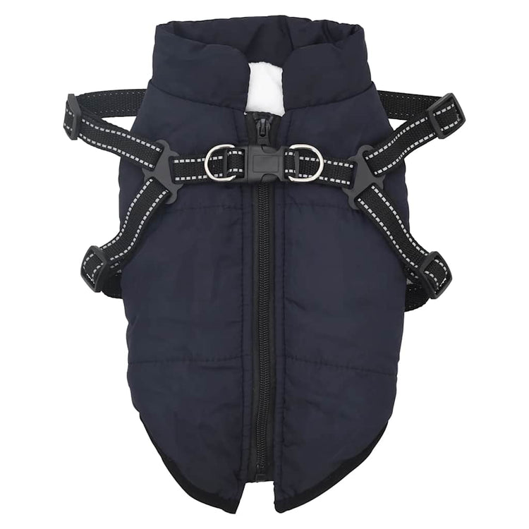 Vidaxl hondenjas met harnas waterdicht reflecterend marineblauw l32