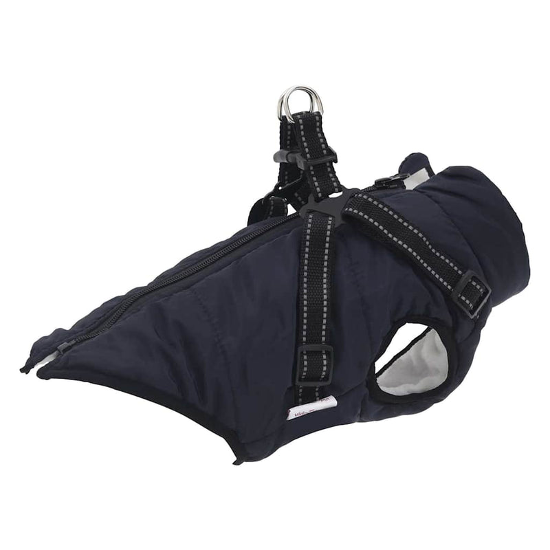 Vidaxl hondenjas met harnas waterdicht reflecterend marineblauw l36