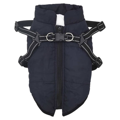 Vidaxl hondenjas met harnas waterdicht reflecterend marineblauw l36