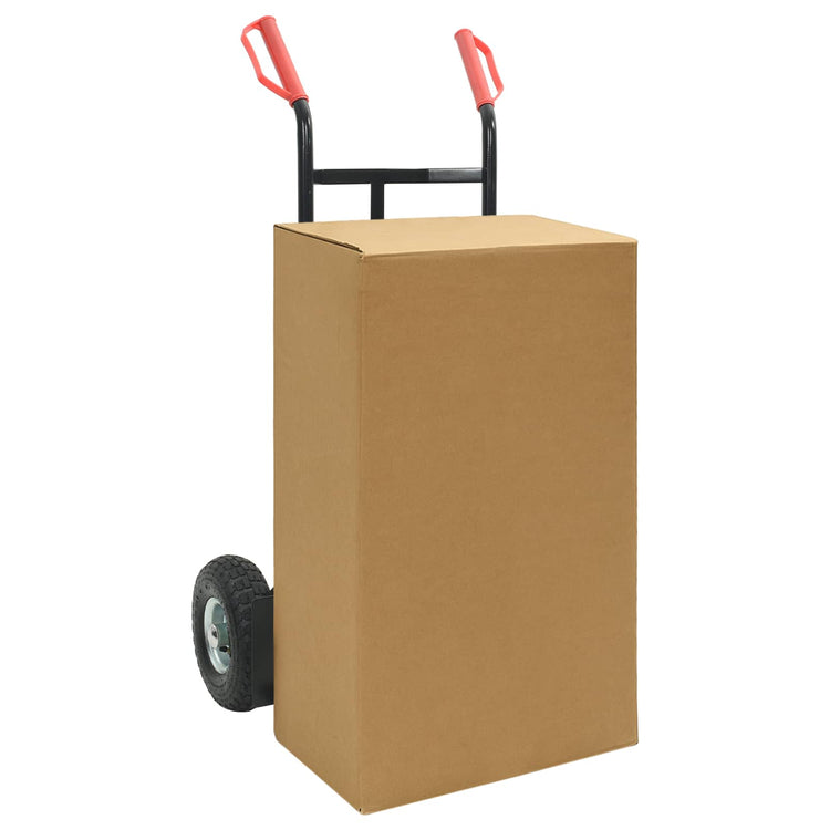 Vidaxl uitschuifbare handkar zwart en rood 57 x 46 x 113 cm staal