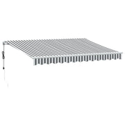 Vidaxl luifel automatisch uittrekbaar 350x250 cm antracietkleur en wit - afbeelding 2