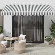 Vidaxl luifel automatisch uittrekbaar 350x250 cm antracietkleur en wit - afbeelding 1