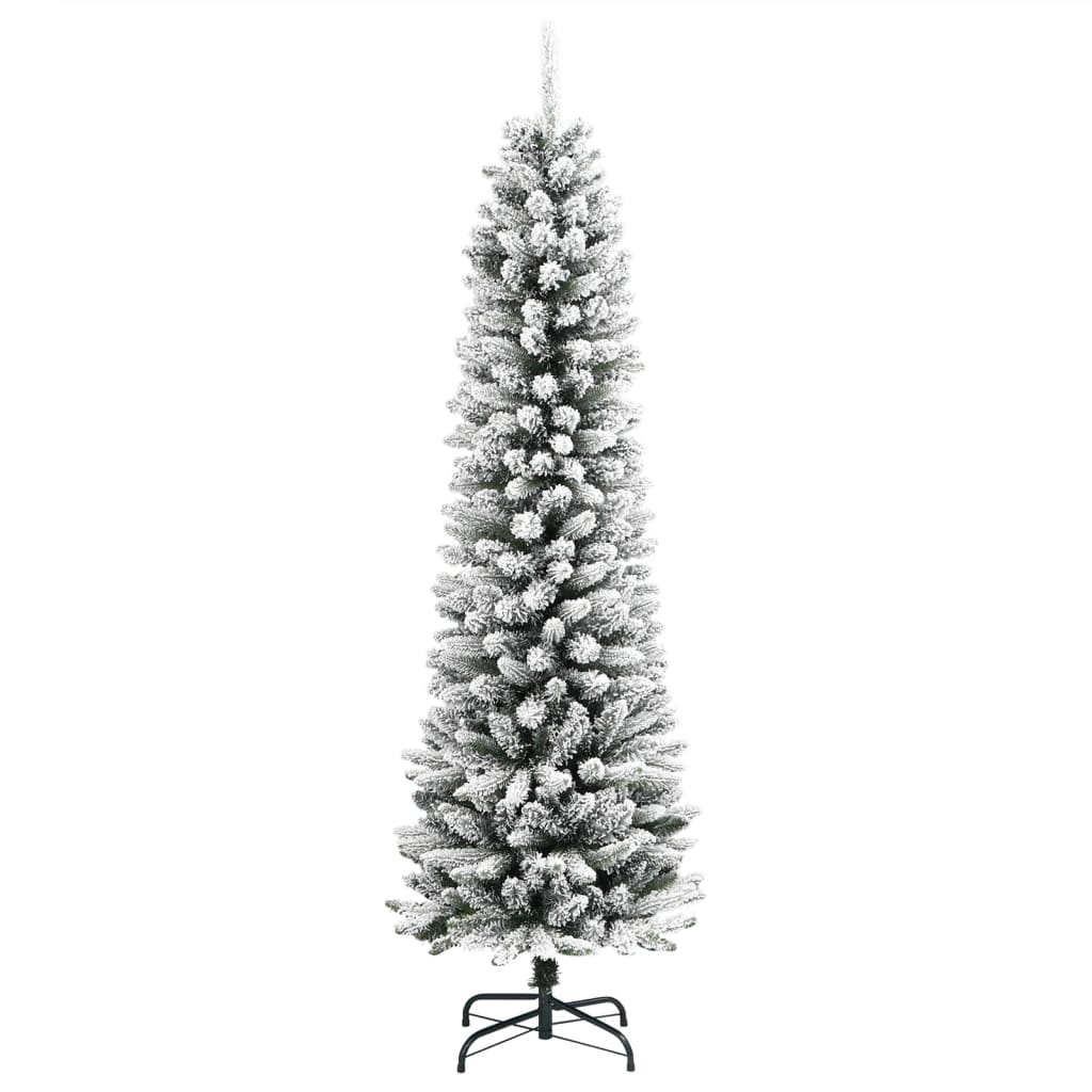 Vidaxl kunstkerstboom met sneeuw smal 120 cm pvc en pe