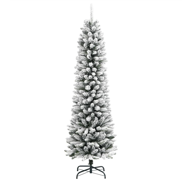 Vidaxl kunstkerstboom met sneeuw smal 120 cm pvc en pe