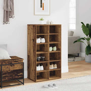 Vidaxl schoenenrek 54x34x100,5 cm bewerkt hout oud houtkleurig - afbeelding 3