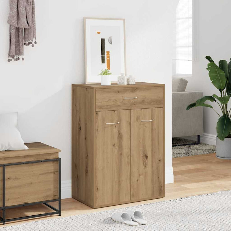 Vidaxl schoenenkast 60x35x84 cm bewerkt hout artisanaal eikenkleur