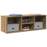 Vidaxl schoenenopbergbank 102x35x35 cm bewerkt hout artisanaal eiken - afbeelding 3