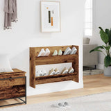 Vidaxl wandschoenenkast 80x18x60 cm bewerkt hout oud houtkleurig - afbeelding 3