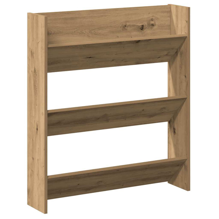 Vidaxl wandschoenenkast 80x18x90 cm bewerkt hout artisanaal eikenkleur