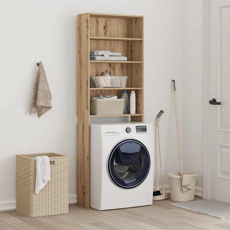 Vidaxl wasmachinekast 64x24x190 cm artisanaal eikenkleur