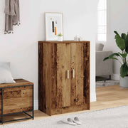 Vidaxl schoenenkast 60x35x92 cm bewerkt hout oud houtkleurig - afbeelding 1