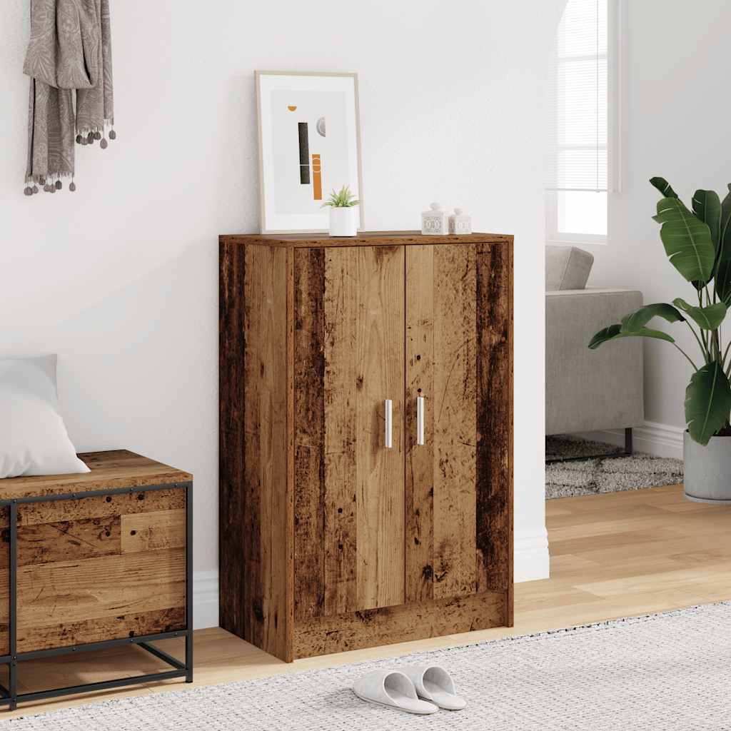 Vidaxl schoenenkast 60x35x92 cm bewerkt hout oud houtkleurig