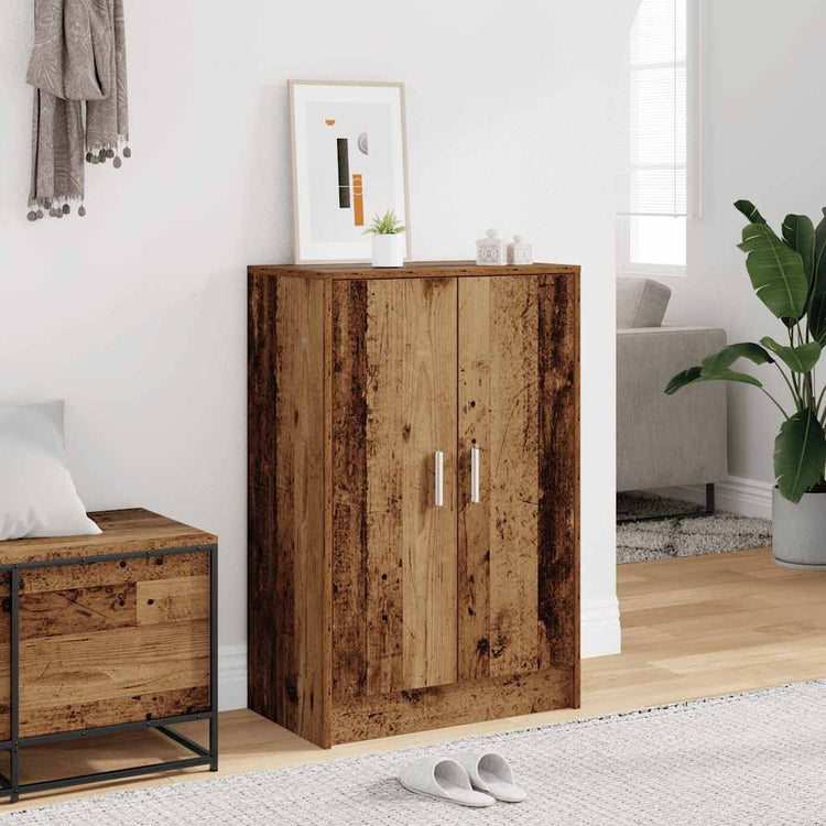 Vidaxl schoenenkast 60x35x92 cm bewerkt hout oud houtkleurig