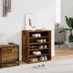 Vidaxl schoenenkast 60x35x70 cm bewerkt hout oud houtkleurig