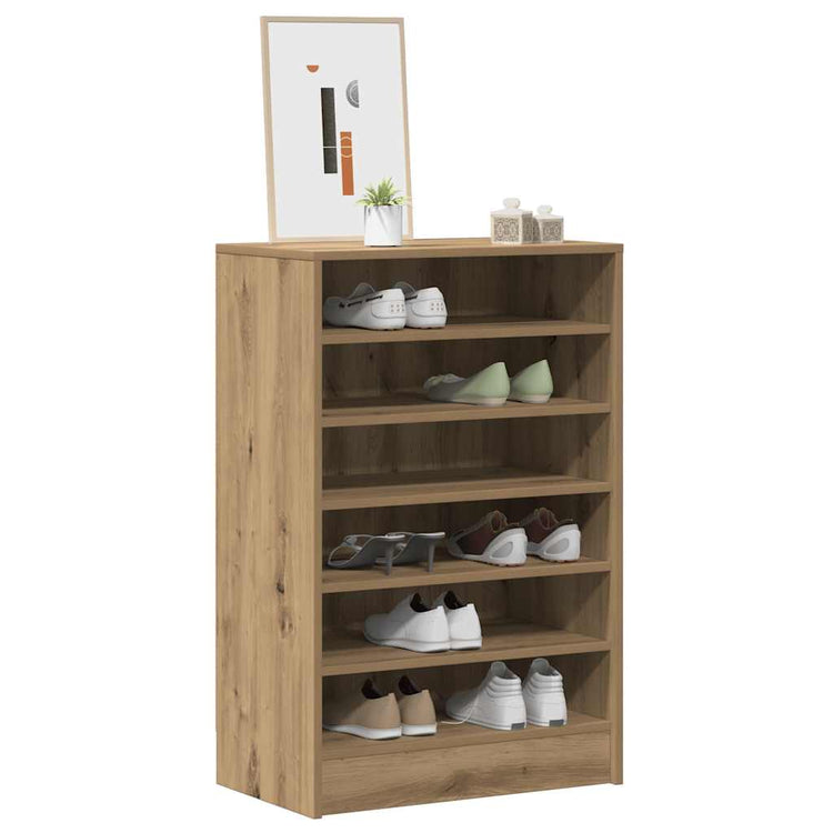 Vidaxl schoenenkast 60x35x92 cm bewerkt hout artisanaal eikenkleur