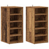 Vidaxl schoenenkasten 2 st 32x35x70 cm bewerkt hout oud houtkleurig