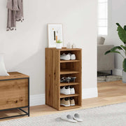 Vidaxl schoenenkast 32x35x70 cm bewerkt hout artisanaal eikenkleur - afbeelding 3